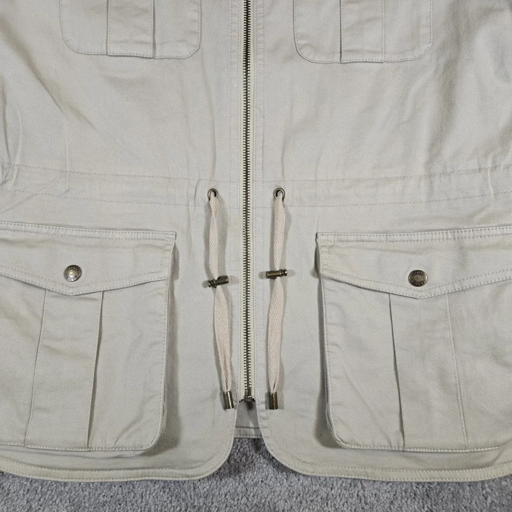 Guide Series GS Explorer Traveler Vest Mens XL Beige Plaid Lined Utility Pockets